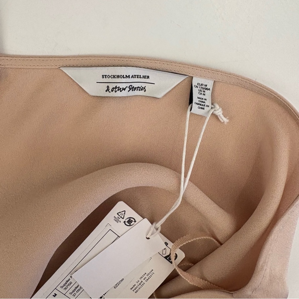 & Other‎ Stories || Seamed Paneled Bias Dress Blush Medium NWT - Picture 8 of 12